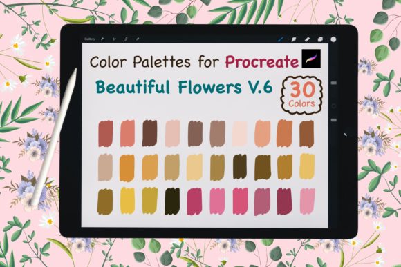 Download Procreate Color Palette-BeautyFlowerV.6 - Premium Bundle