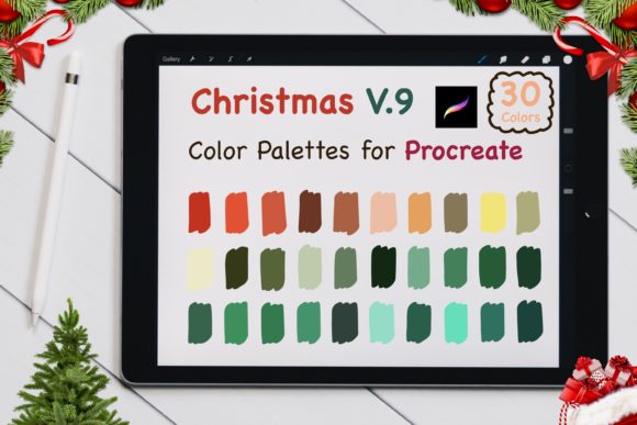 Download Procreate Color Palettes-Christmas V9 - Premium Bundle